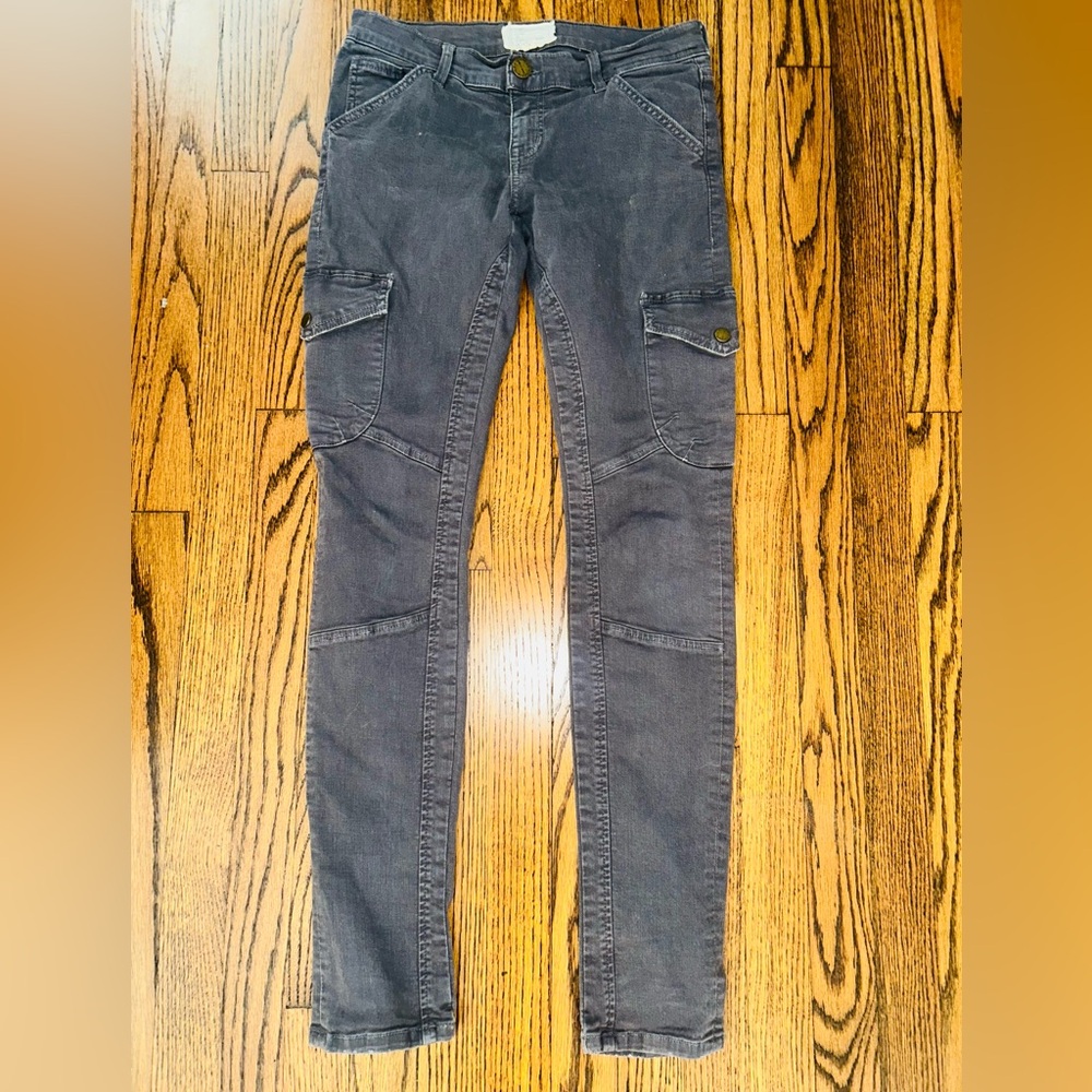 Women’s CURRENT/ELLIOTT Skinny Stretch Cargo Pants Olive Green Size 27